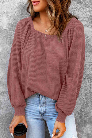 Don't Be Square Waffle-Knit Top