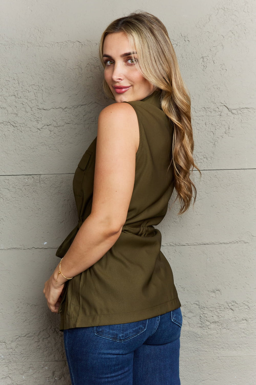 Follow The Light Top in Army Green