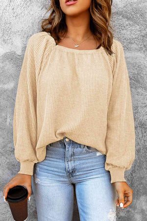 Don't Be Square Waffle-Knit Top