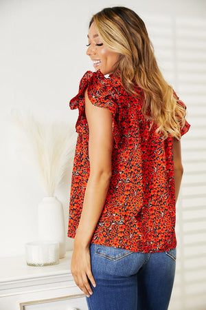 Floral Flutters Sleeveless Blouse