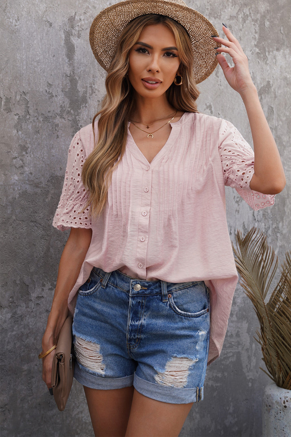 Eyes On You Pleated Blouse