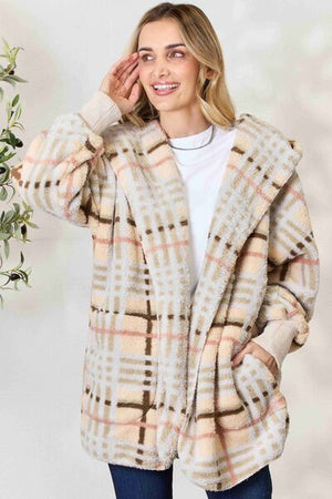 Check Yourself Faux Fur Hooded Jacket