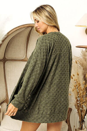 Check Yourself Cardigan in Olive