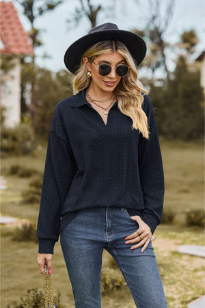 Cheer For Me Cable-Knit Long Sleeve Top