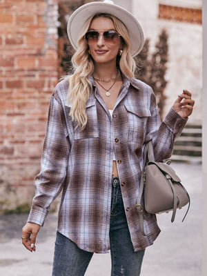 Pumpkin Patches & Plaid Button Down Shirt