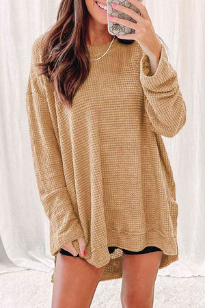 Falling For You Waffle Knit Top