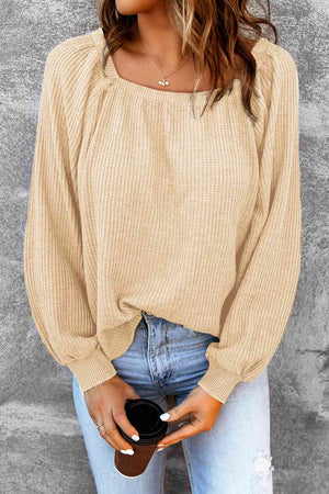 Don't Be Square Waffle-Knit Top