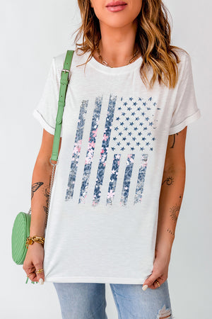 Stars and Stripes Floral Graphic Tee