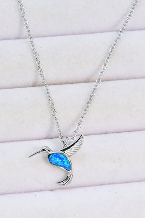 Hummingbird Blue Opal Necklace