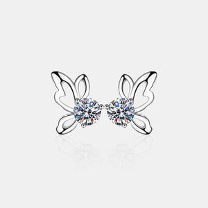 1 Carat Moissanite Butterfly 925 Sterling Silver Earrings