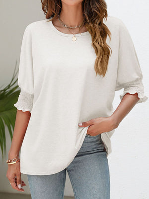 Inner Beauty Smocked Flounce Sleeve Tee