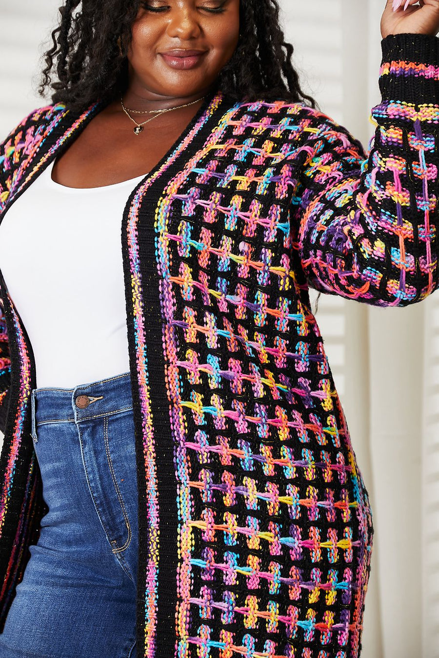 Claiming Color Fringe Hem Cardigan