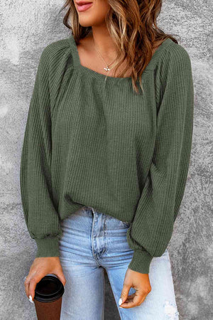 Don't Be Square Waffle-Knit Top