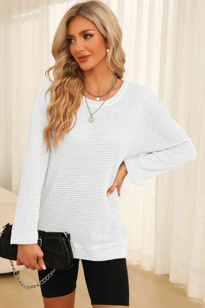 Falling For You Waffle Knit Top