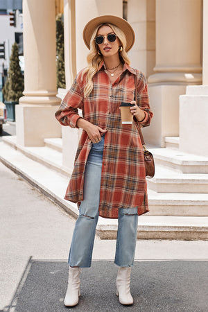 Plaid To Meet You Long Top