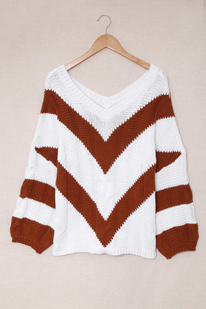 Chasing Chevron Cable-Knit Sweater