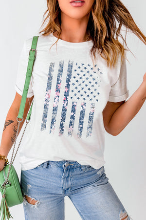 Stars and Stripes Floral Graphic Tee