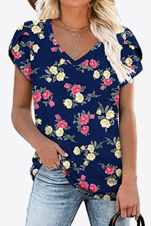 Pausing for Petals V-Neck Blouse