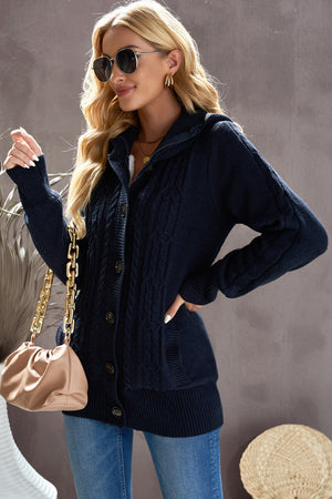 Classy in Cable-Knit Cardigan