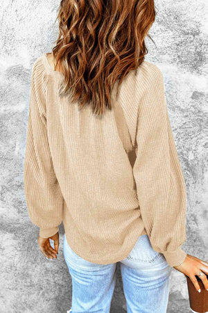 Don't Be Square Waffle-Knit Top