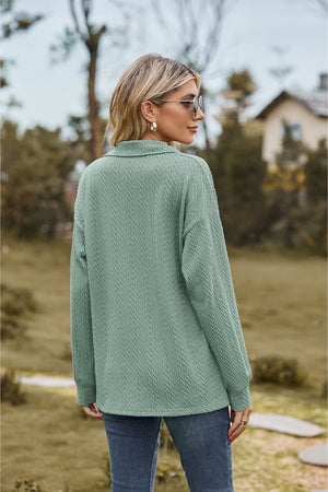 Cheer For Me Cable-Knit Long Sleeve Top