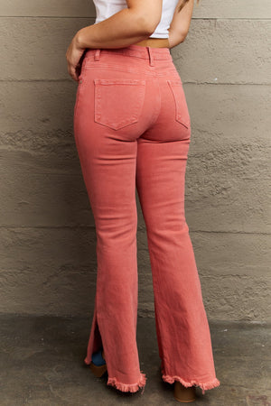 Bailey Waist Side Slit Flare Jeans by RISEN
