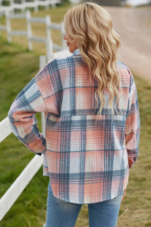 Plaid Dropped Shoulder Shacket