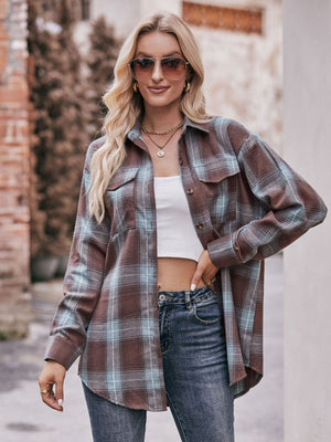 Pumpkin Patches & Plaid Button Down Shirt