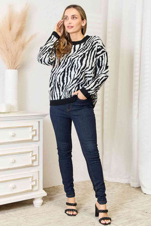 On Safari Zebra Print Sweater