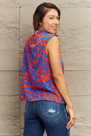 All Over Abstract Sleeveless Top