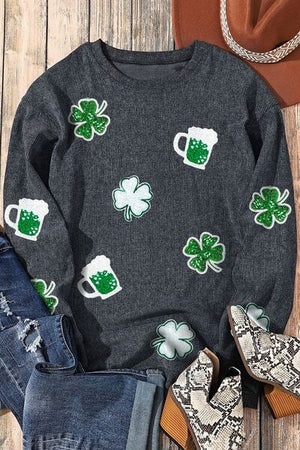 Lucky Clover Sequin Sweatshirt