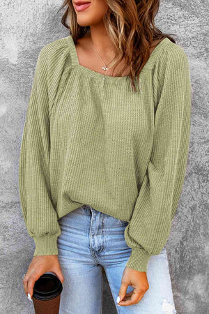 Don't Be Square Waffle-Knit Top