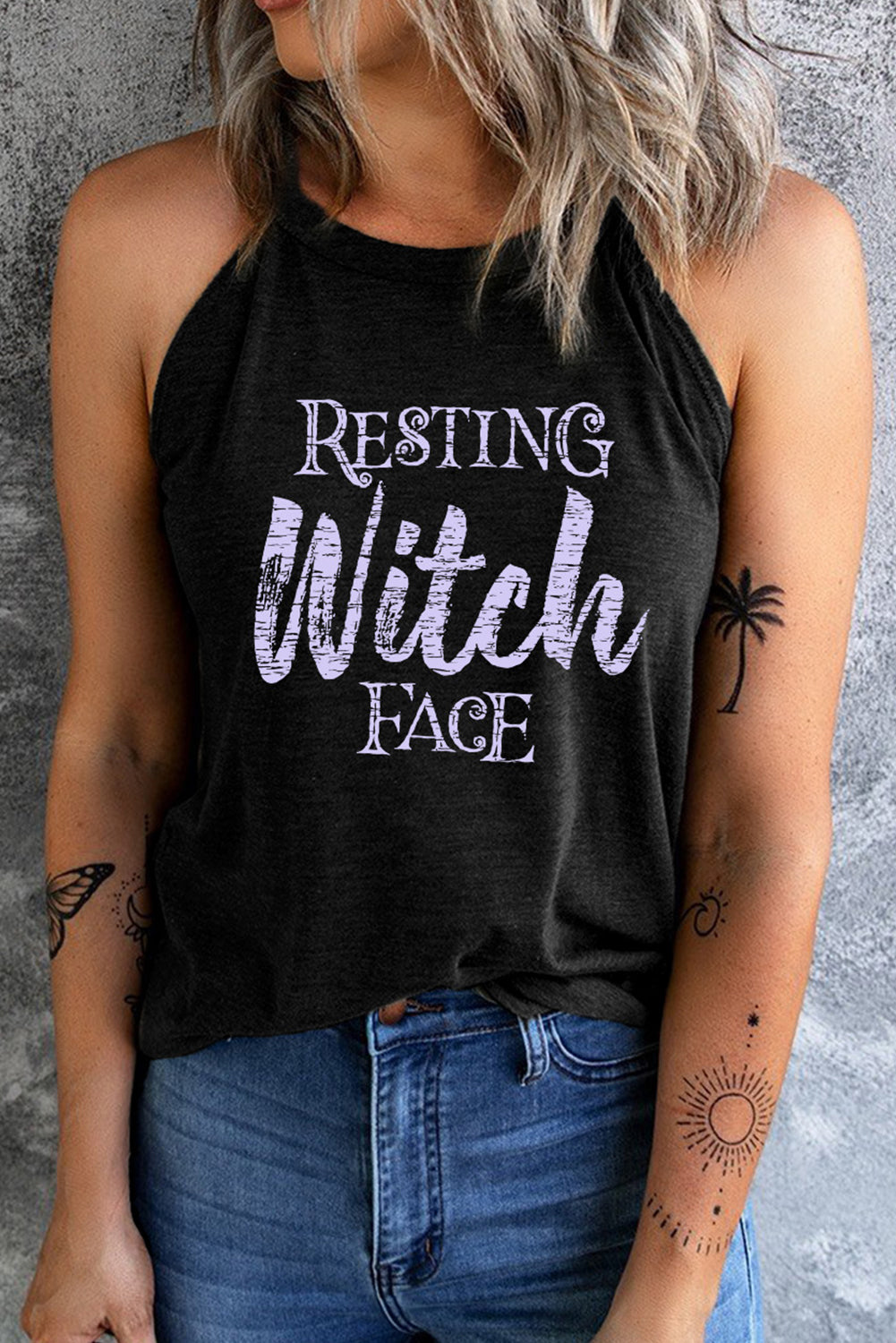 Resting Witch Face Graphic Tank