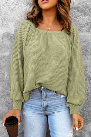 Don't Be Square Waffle-Knit Top