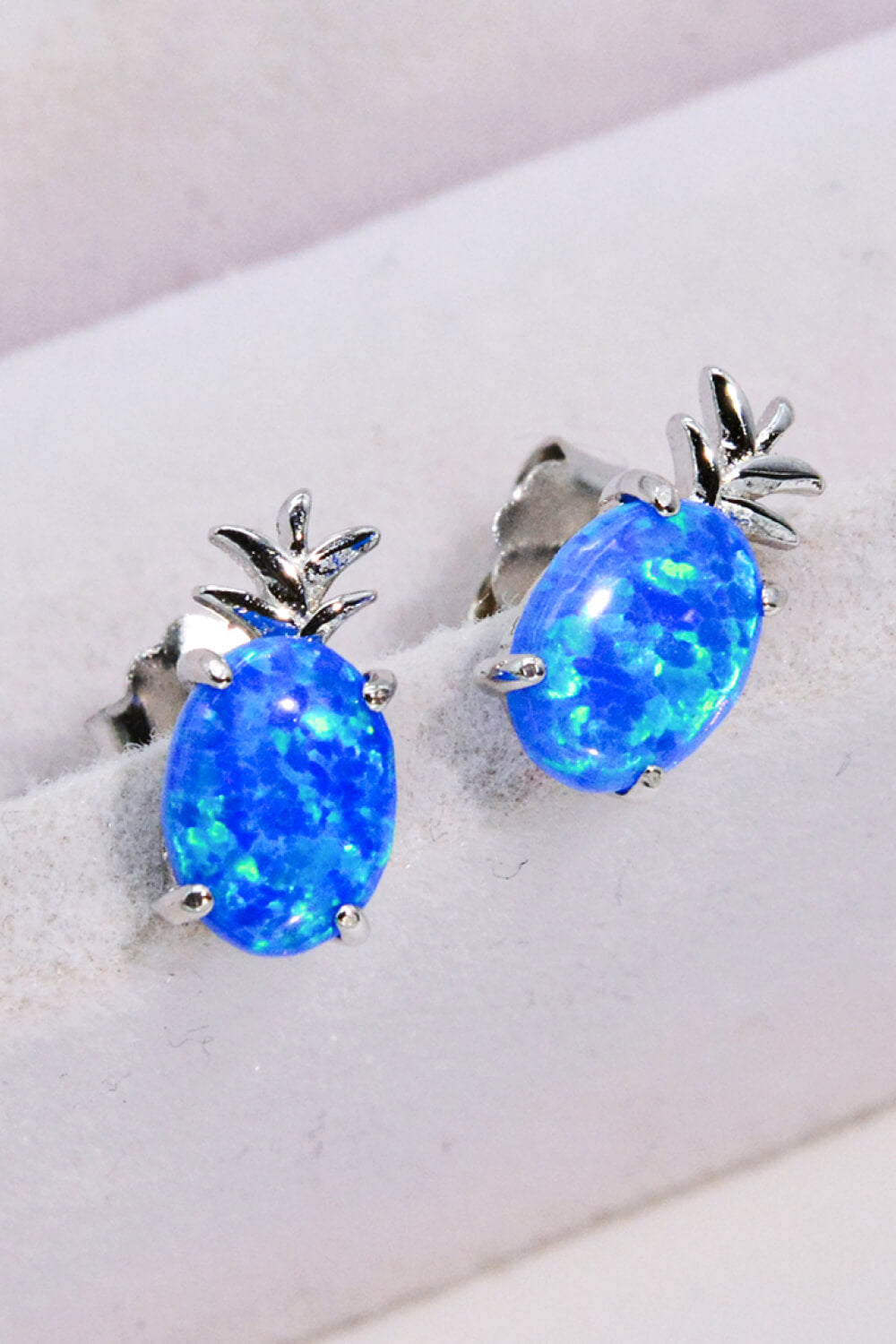 Blue Opal Pineapple Earrings