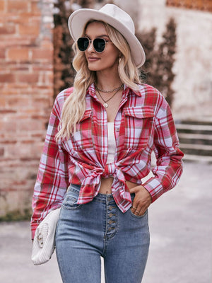 Pumpkin Patches & Plaid Button Down Shirt