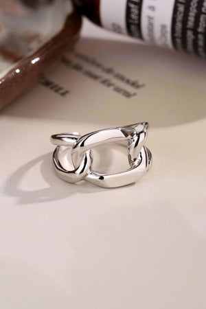 925 Sterling Silver Open Chain Ring