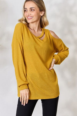 A Cut Above Long Sleeve Waffle Knit Top