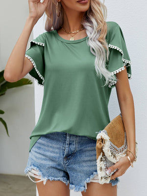 Pretty In Pom-Pom Trim Tee