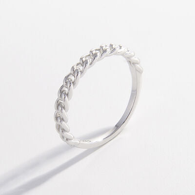 925 Sterling Silver Curb Chain Ring
