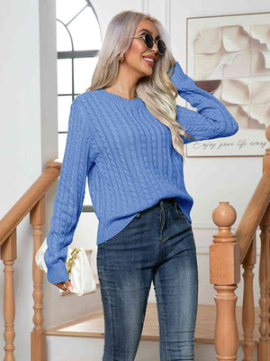 Centering On Cable-Knit Sweater