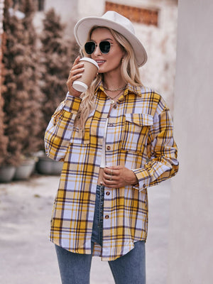 Pumpkin Patches & Plaid Button Down Shirt