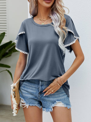 Pretty In Pom-Pom Trim Tee