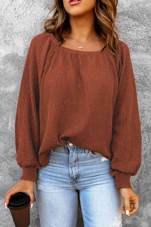 Don't Be Square Waffle-Knit Top