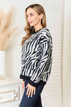 On Safari Zebra Print Sweater