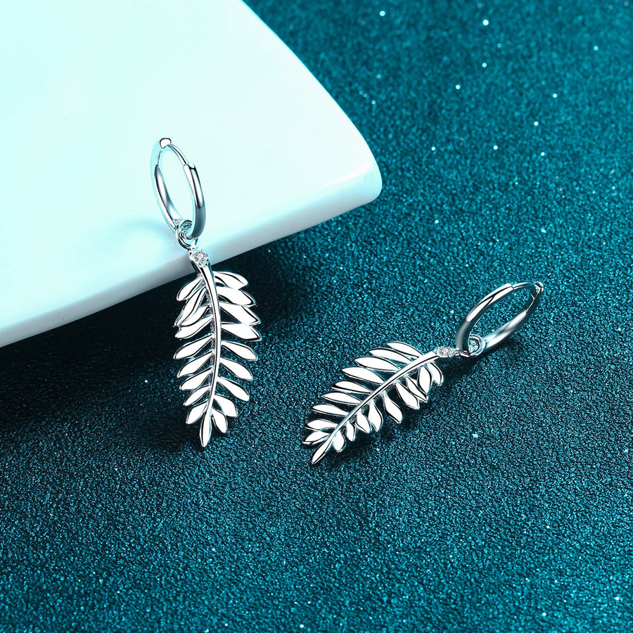 Palm Leaf 925 Sterling Silver Earrings