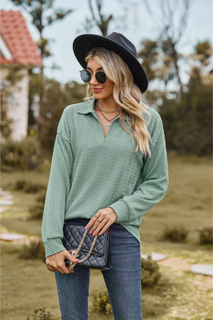 Cheer For Me Cable-Knit Long Sleeve Top