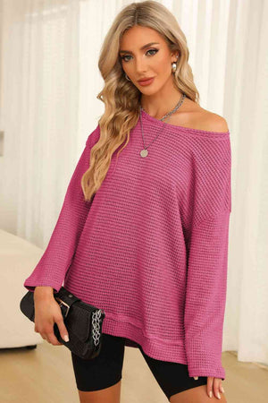 Falling For You Waffle Knit Top