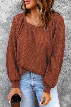 Don't Be Square Waffle-Knit Top