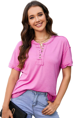 Sweet Pink Button Tee